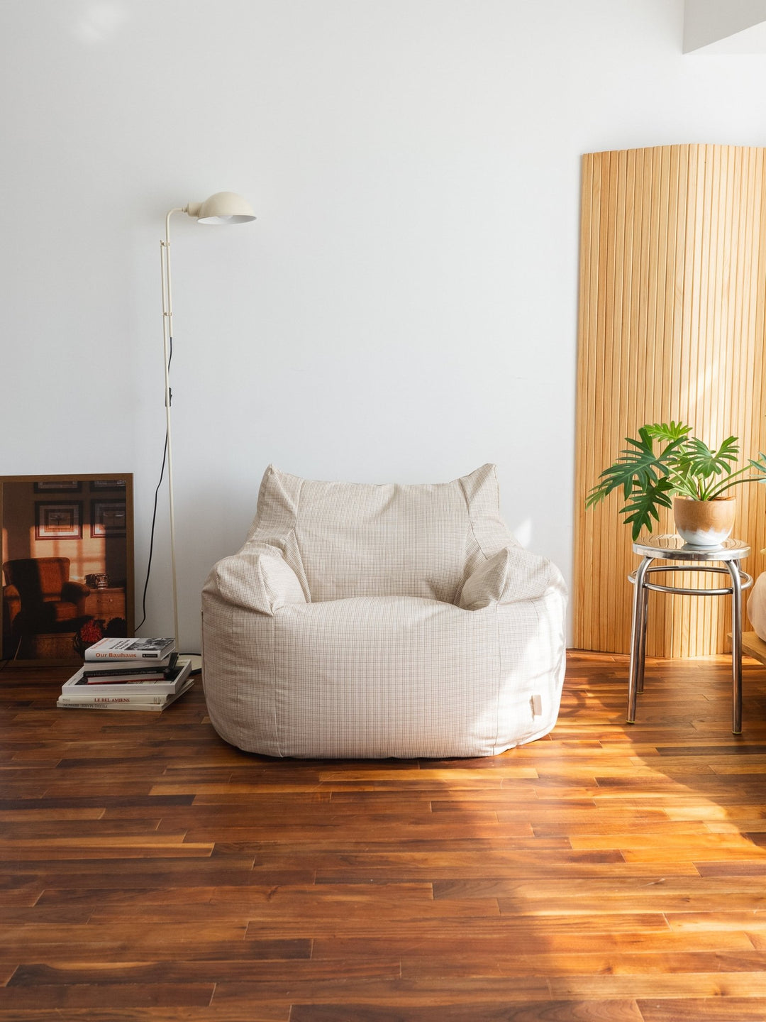 GOOD THING × LOOSYコラボ 1人掛けビーズソファ 付替カバー Check｜1人