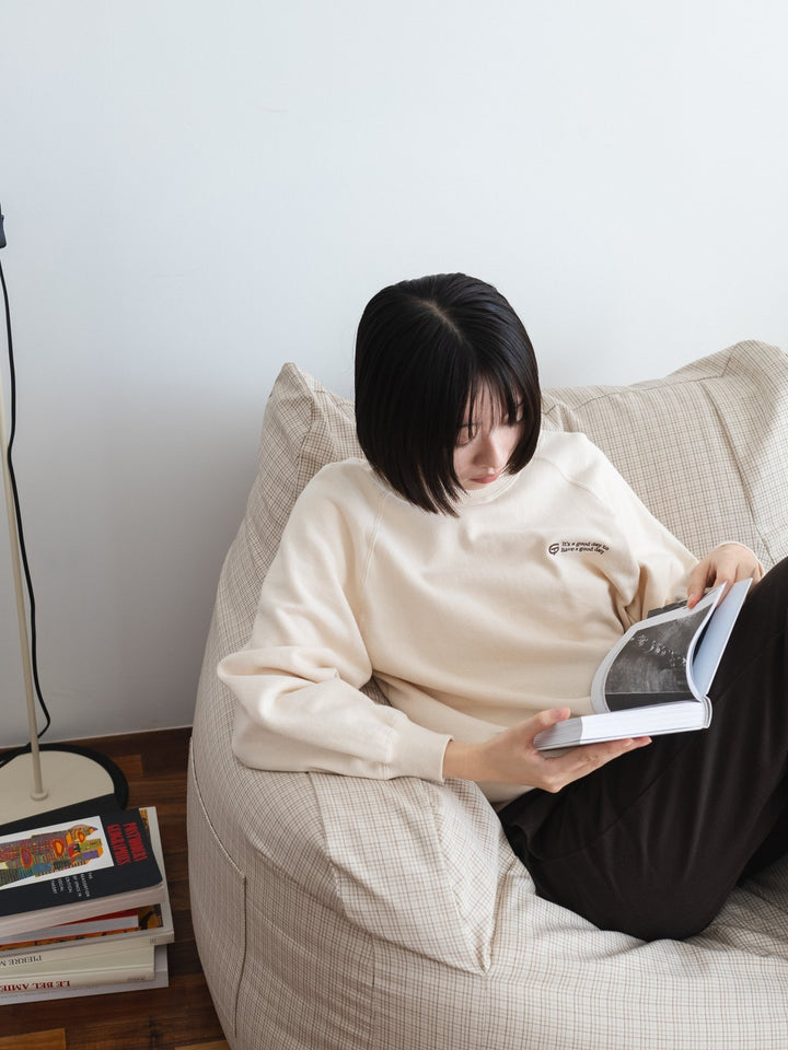 GOOD THING × LOOSYコラボ 1人掛けビーズソファ 付替カバー Check｜1人