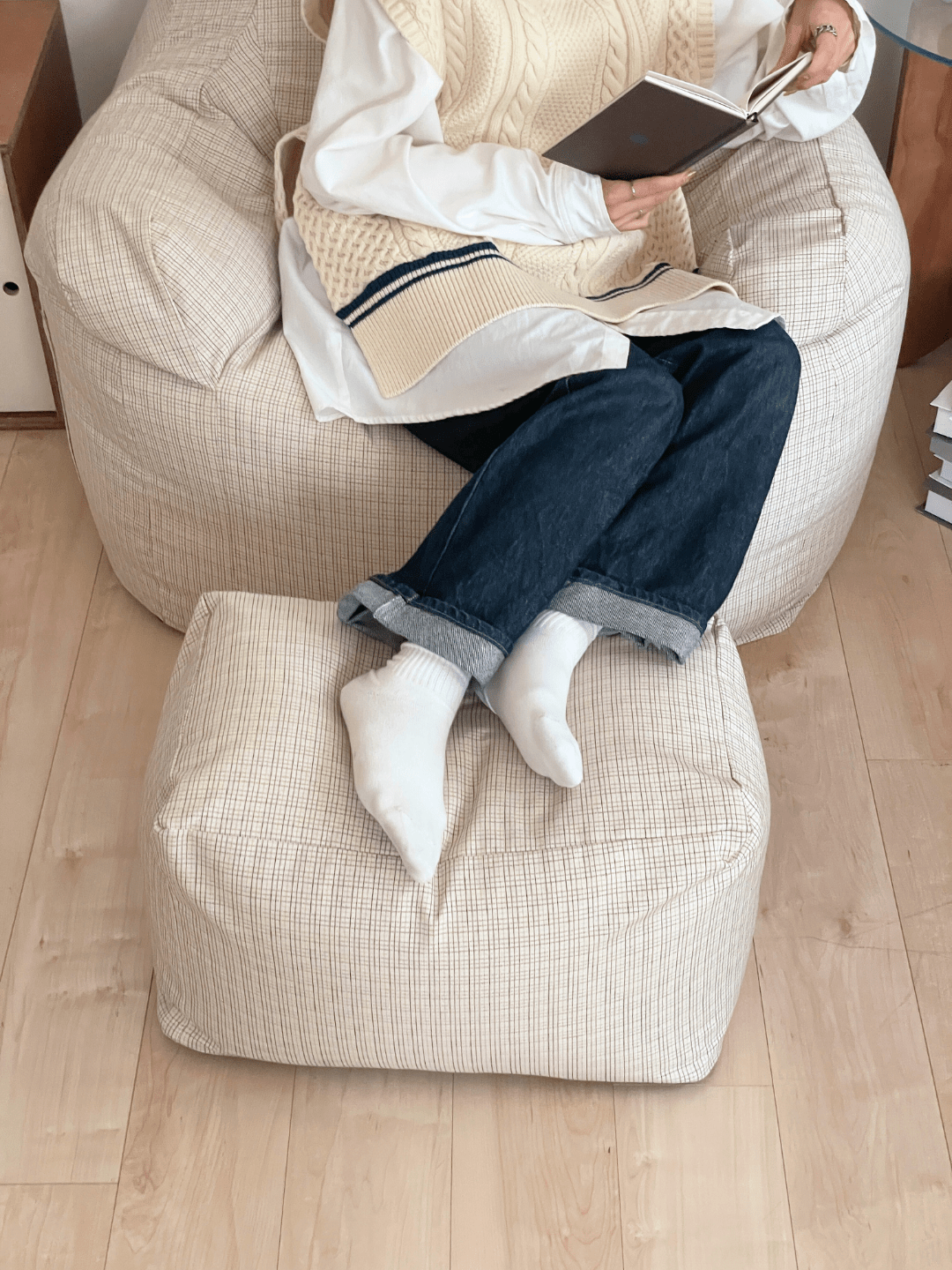 GOOD THING × LOOSYコラボ ビーズオットマン 付替カバー Check