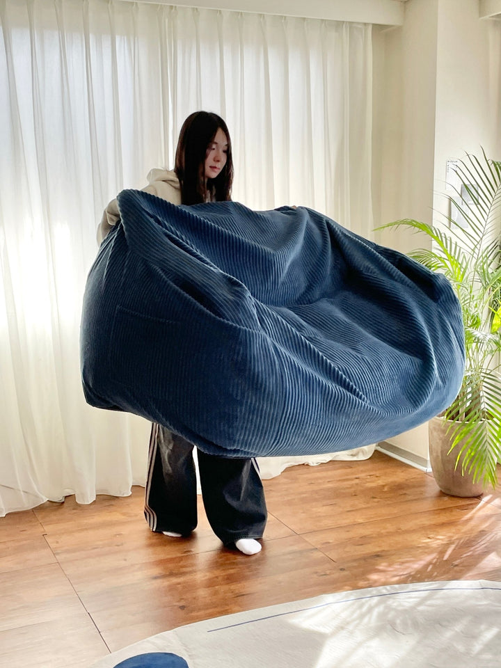 LOOSY ビーズクッション ネイビー HUGME 1人掛けビーズソファ Navy｜1人用ソファ おしゃれ