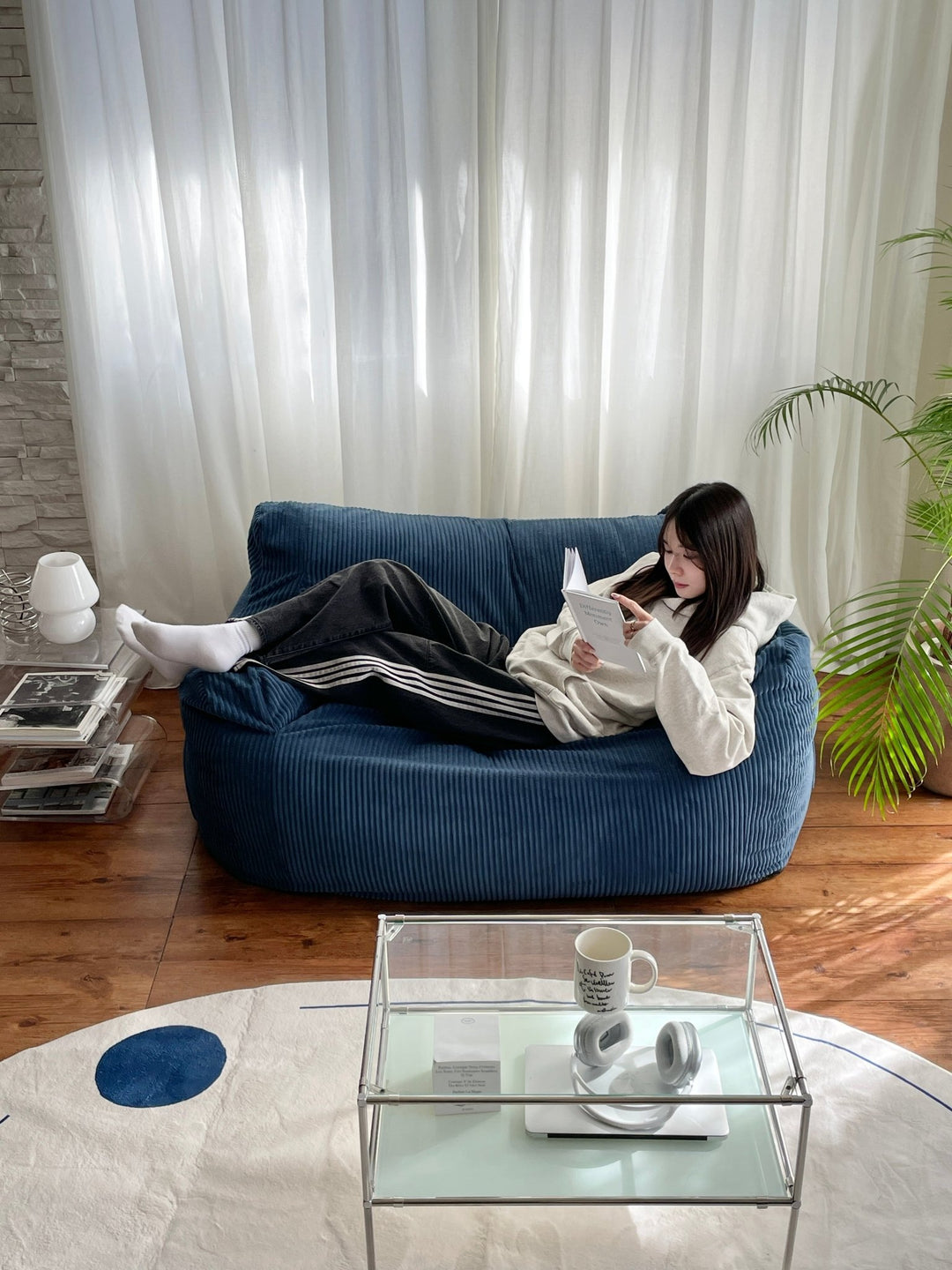 HUGME 1人掛けビーズソファ Navy ネイビー HUGME 1人掛けビーズソファ NAVY #LOOSY #ルージー #beanbag