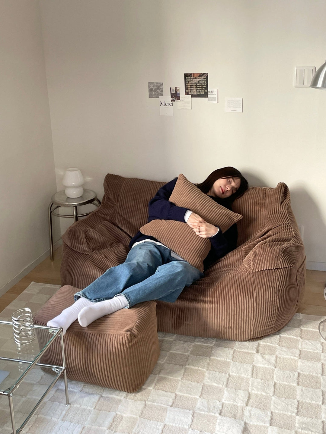 loosy ２人用ソファ　ブラウン LOOSY 2人掛けビーズソファ Brown｜2人用ソファ おしゃれ 一人暮らし