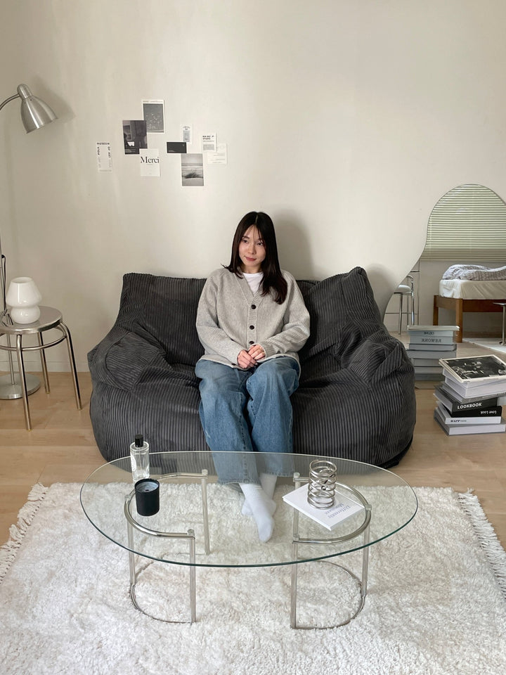 LOOSY 2人掛けビーズソファ Charcoal｜2人用ソファ おしゃれ