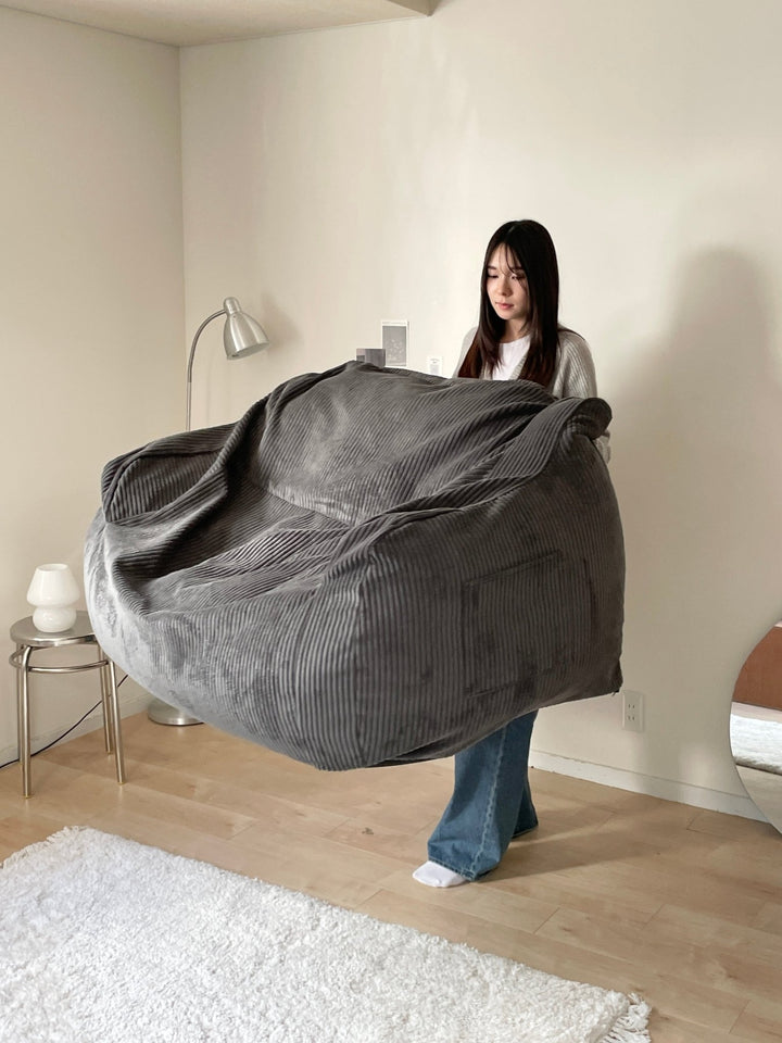 【引取歓迎　東京】LOOSY 2人掛けビーズソファ チャコール LOOSY 2人掛けビーズソファ Charcoal｜2人用ソファ おしゃれ