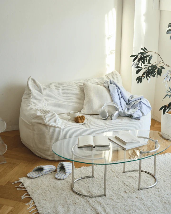 LOOSY 2人掛けビーズソファ 付替カバー Ivory|2人用ソファ LOOSY 2人掛けビーズソファ 付替カバー Ivory|2人用ソファ