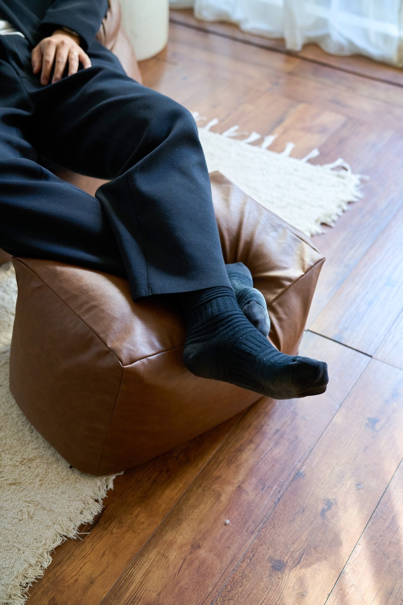 OR - 7916 - LOOSY - HUGME ビーズオットマン MAT BROWN