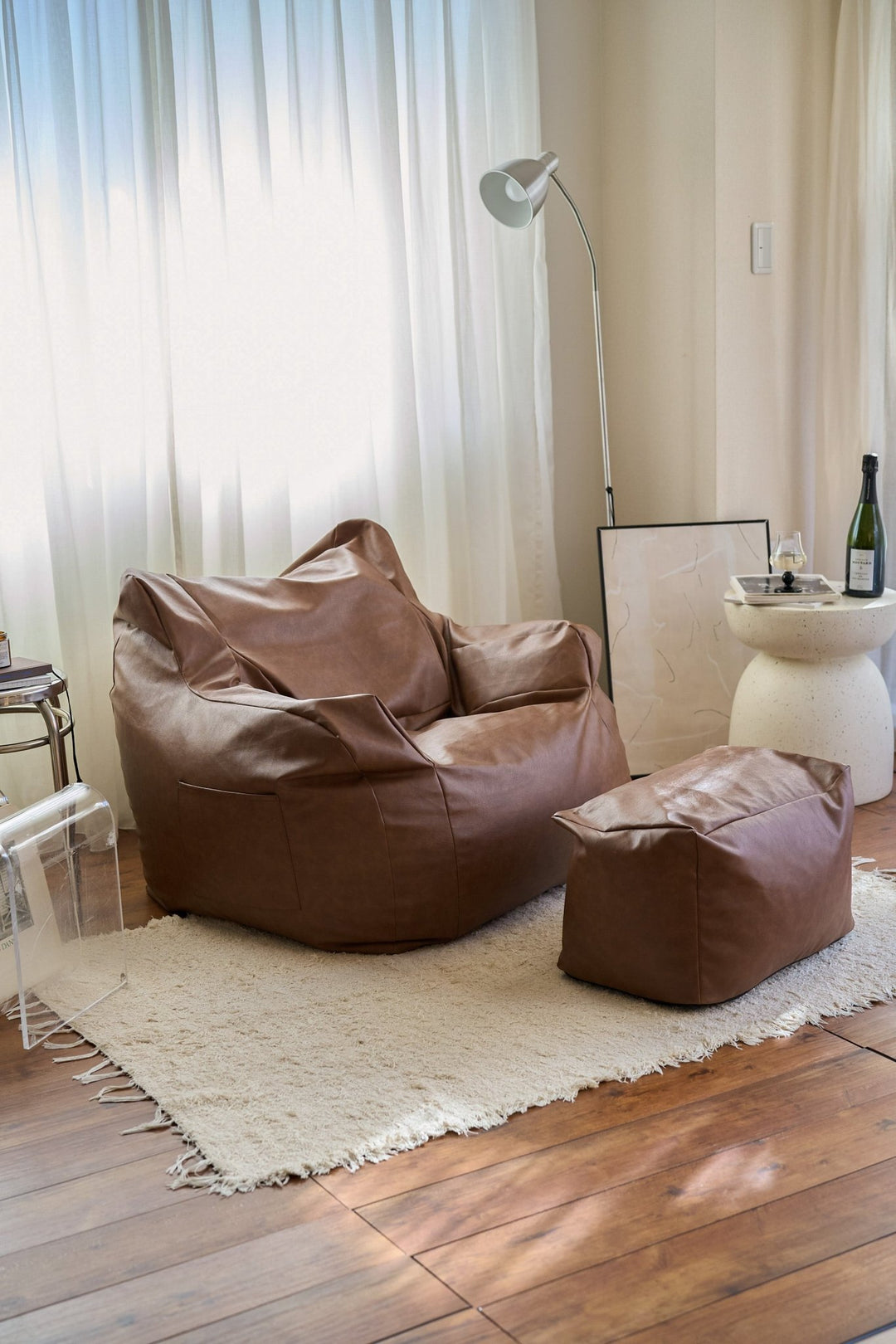 LOOSY ビーズオットマン 付替カバー Matte Brown｜スツール おしゃれ