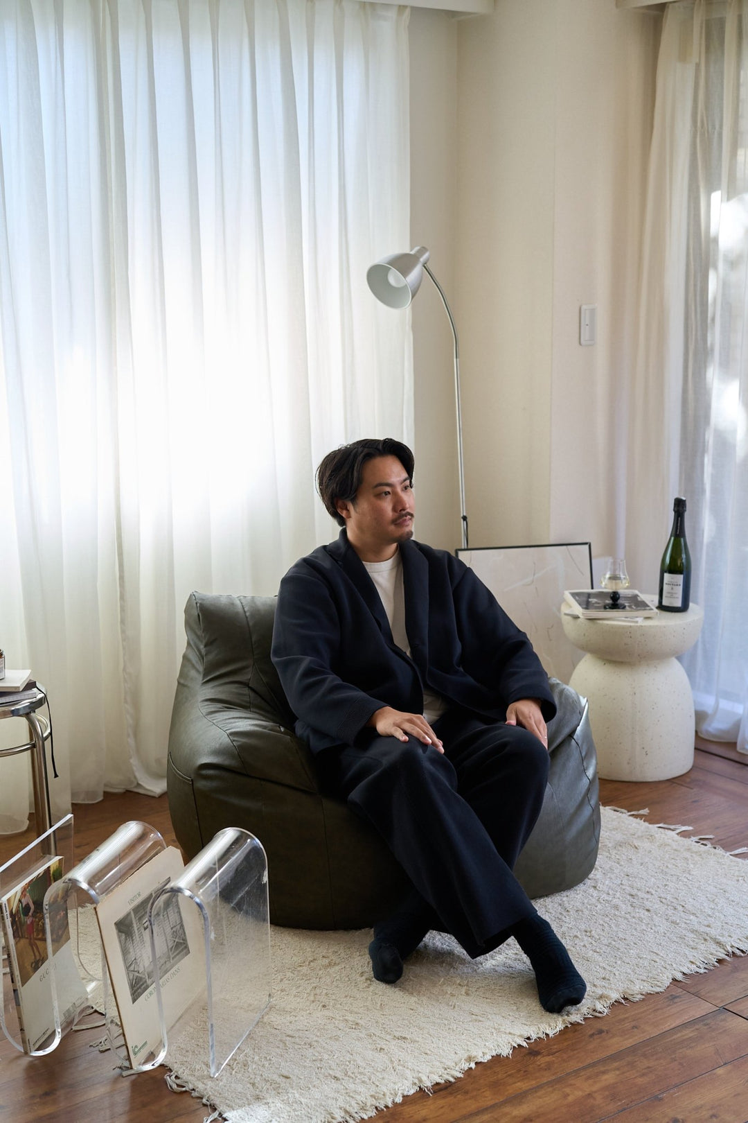 HUGME ビーズオットマン GREEN – Little Rooms