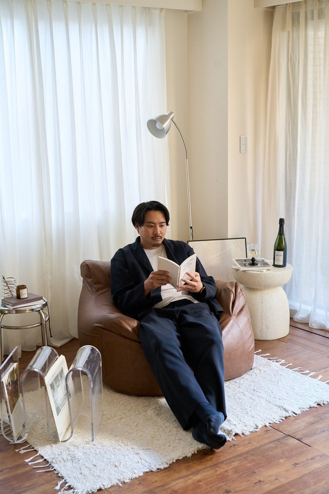 LOOSY 1人掛けビーズソファ 付替カバー Matte Brown｜1人用ソファ