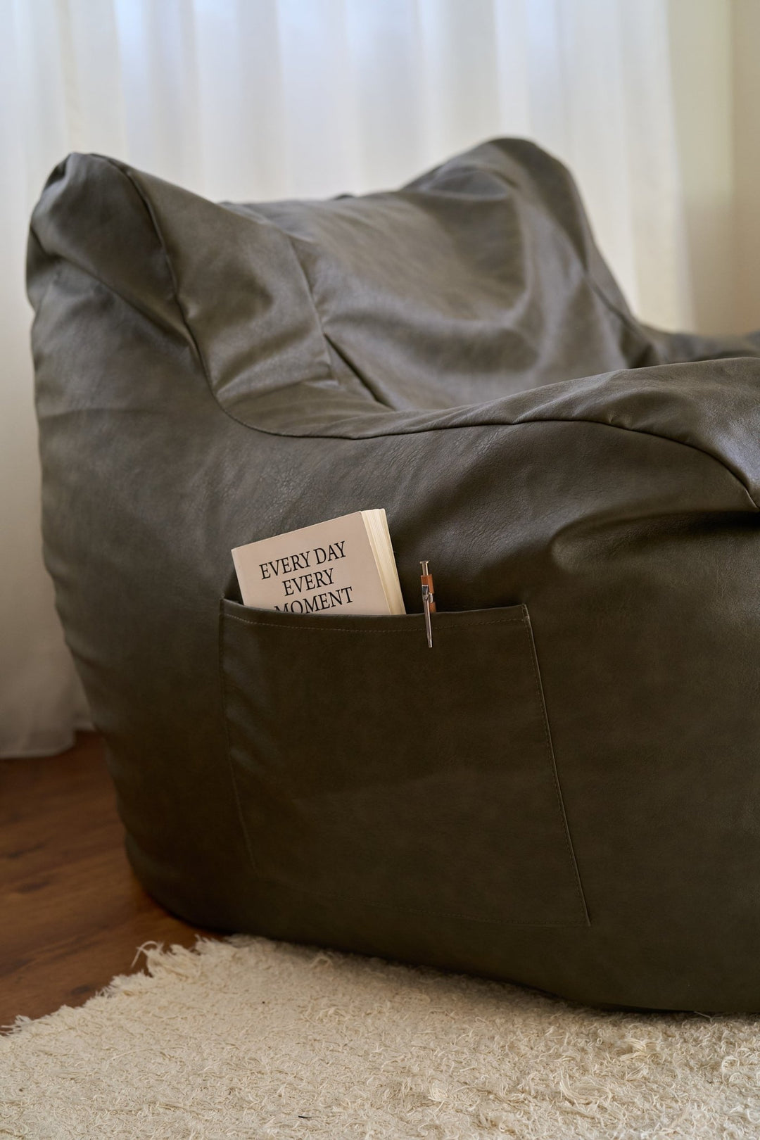 LOOSY 1人掛けビーズソファ 付替カバー Matte Khaki｜1人用ソファ