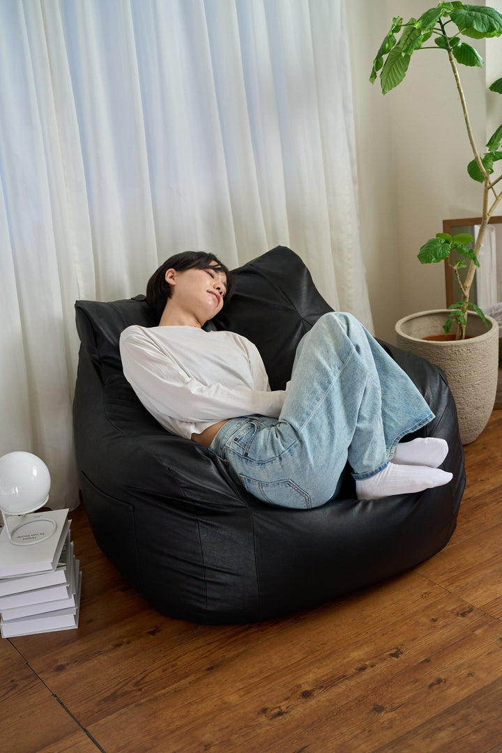 LOOSY1人掛けビーズソファ LOOSY 1人掛けビーズソファ 付替カバー Matte Black｜1人用