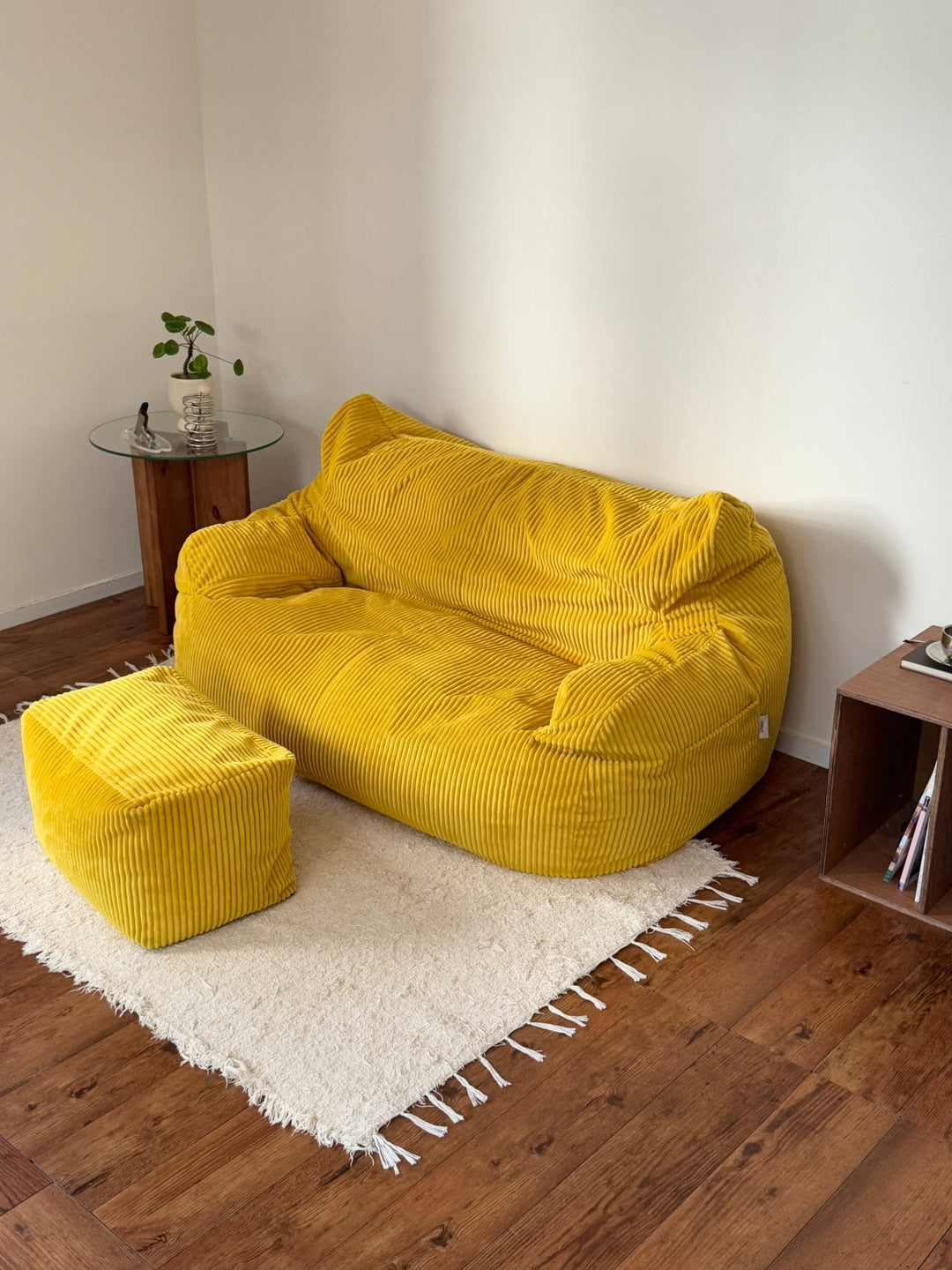 HUGME 2人掛けビーズソファ 付替カバー Mustard HUGME 2人掛けビーズソファ 付替カバー Mustard|2人用ソファ