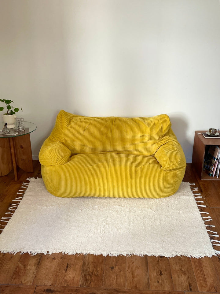 LOOSY 2人掛けビーズソファ 付替カバー Mustard｜2人用ソファ