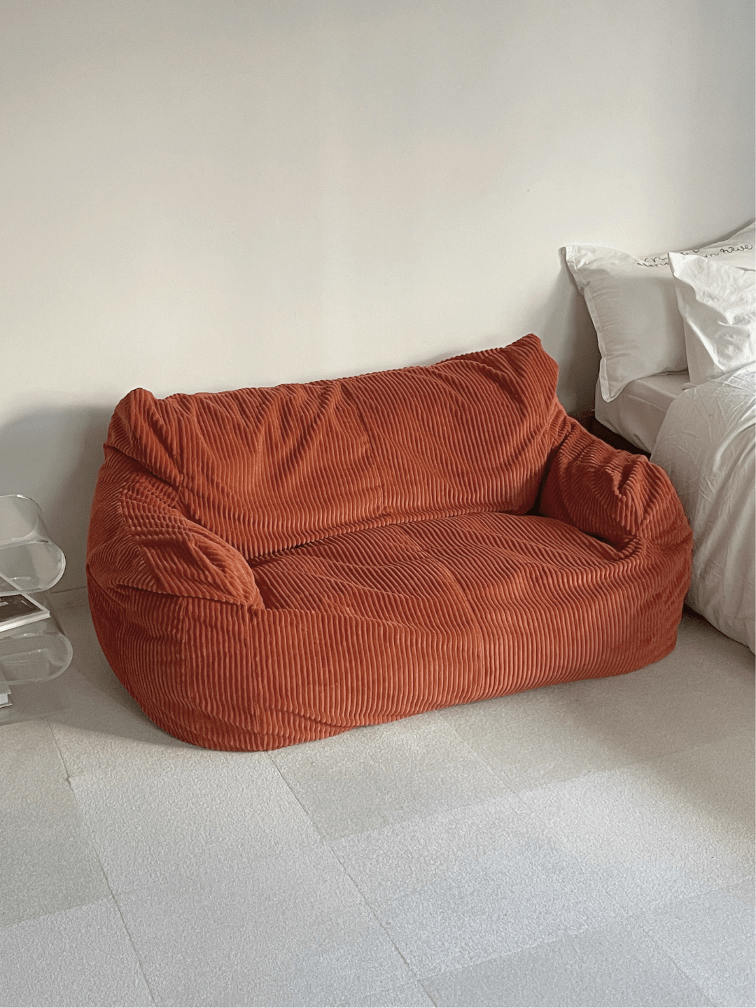 LOOSY 2人掛けビーズソファ 付替カバー Blood Orange|2人用ソファ LOOSY 2人掛けビーズソファ 付替カバー Blood Orange|2人用ソファ