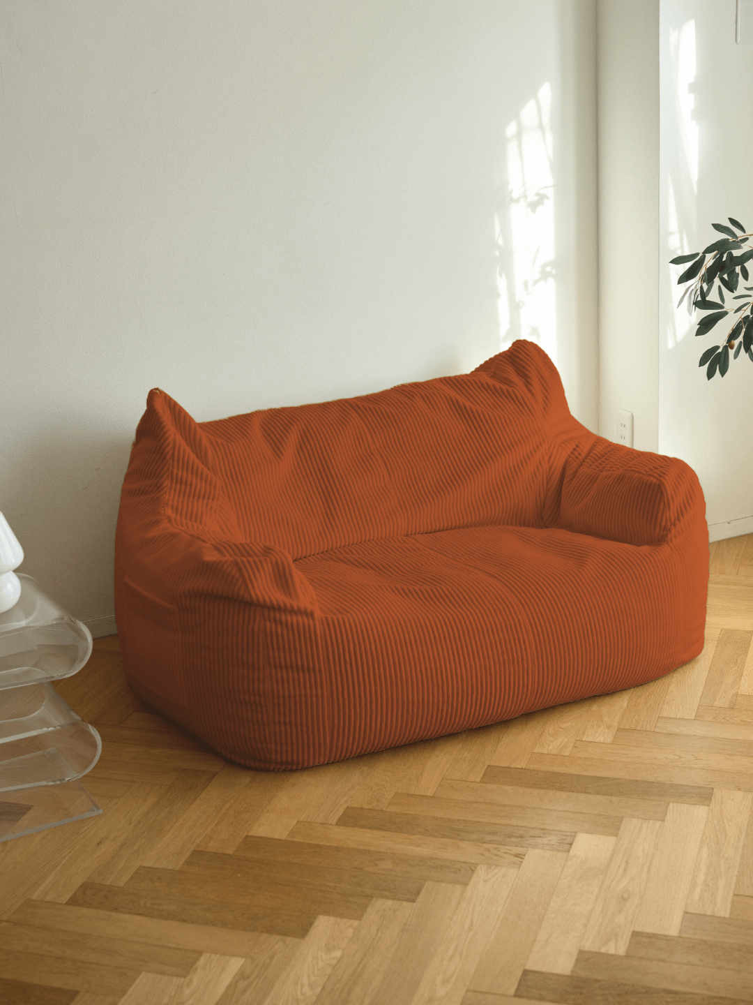 [アンコウ]LOOSY 2人掛けビーズソファ ブラッドオレンジ LOOSY 2人掛けビーズソファ 付替カバー Blood Orange｜2人用ソファ