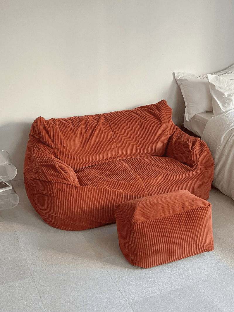 LOOSY 2人掛けビーズソファ 付替カバー Blood Orange|2人用ソファ LOOSY 2人掛けビーズソファ 付替カバー Blood Orange|2人用ソファ