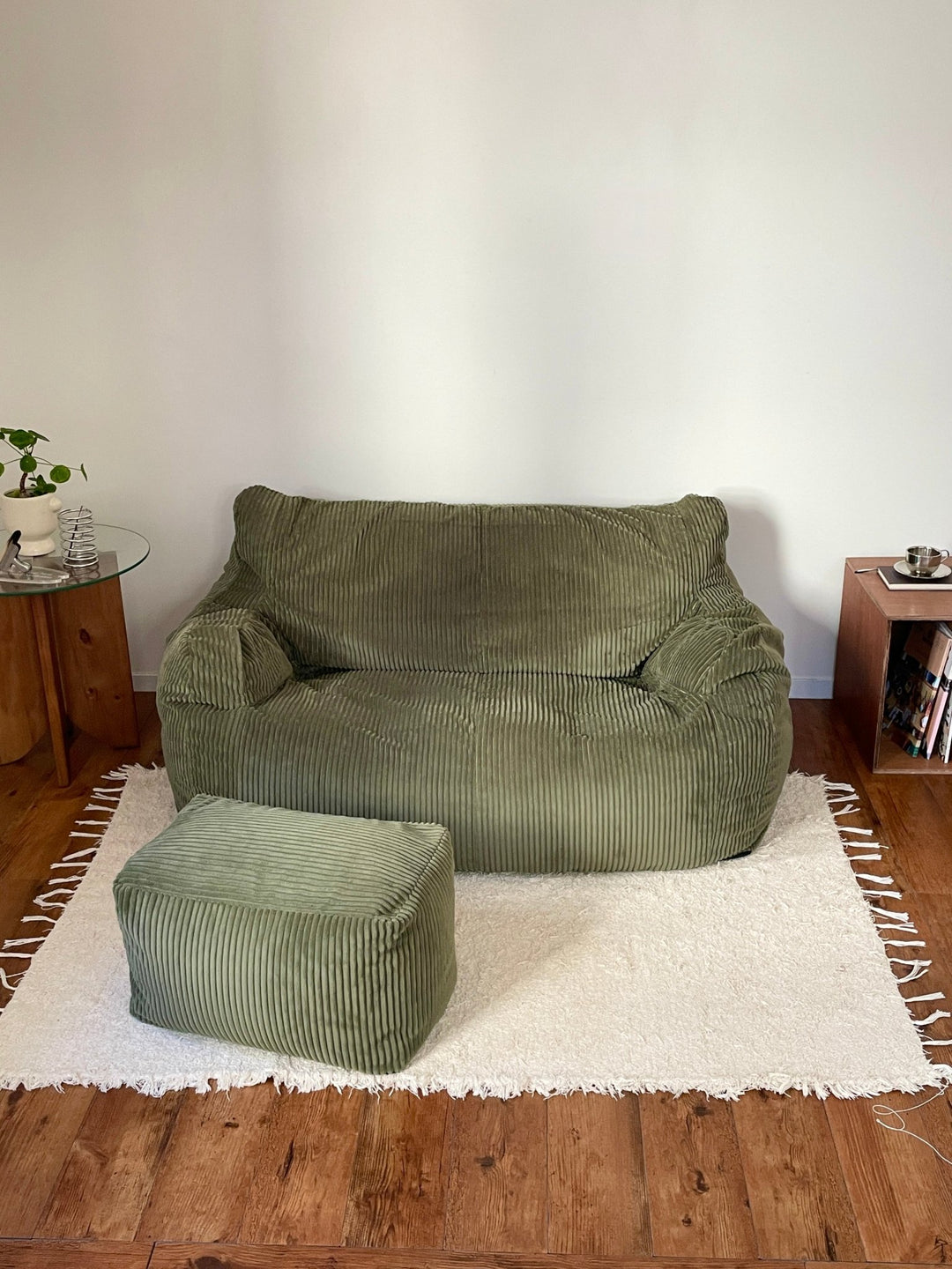 LOOSY 2人掛けビーズソファ 付替カバー Olive｜2人用ソファ おしゃれ