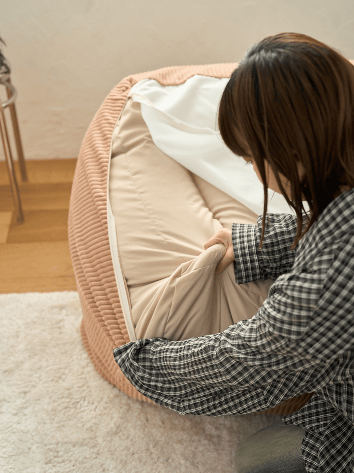 LOOSY 2人掛けビーズソファ 付替カバー Coral Pink｜2人用ソファ