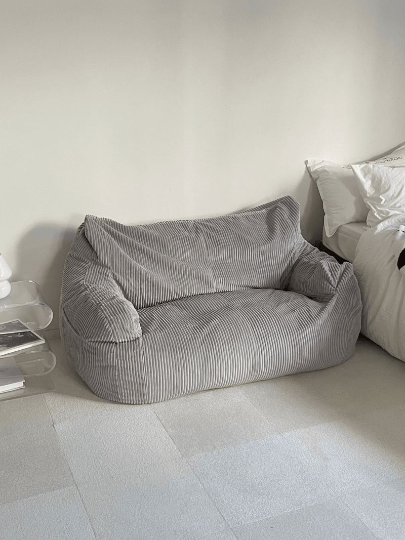 LOOSY 2人掛けビーズソファ 付替カバー Gray|2人用ソファ おしゃれ LOOSY 2人掛けビーズソファ 付替カバー Gray|2人用ソファ おしゃれ