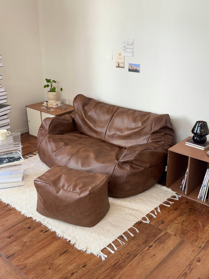 LOOSY 2人掛けビーズソファ 付替カバー Matte Brown｜2人用ソファ