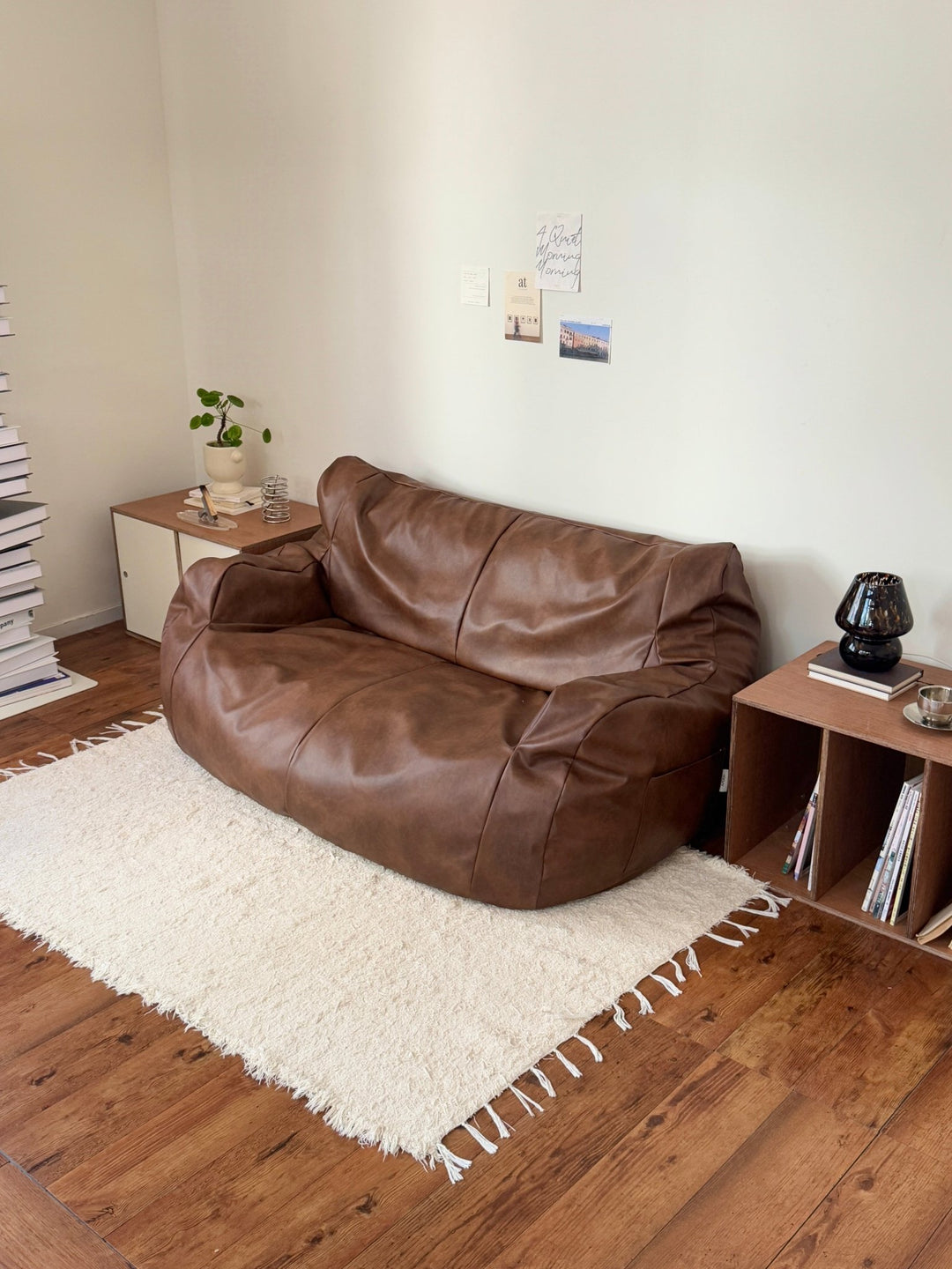 LOOSY 2人掛けビーズソファ 付替カバー Matte Brown｜2人用ソファ