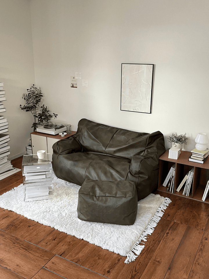 LOOSY 2人掛けビーズソファ 付替カバー Matte Khaki｜2人用