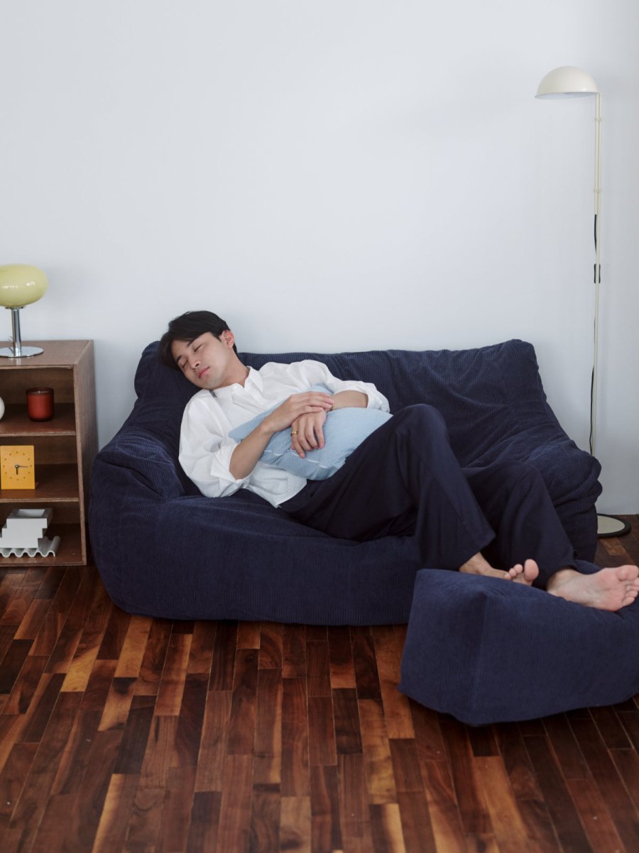 OR - 9036 - LOOSY - HUGME 2人掛けビーズソファ 付替カバー Dark Blue