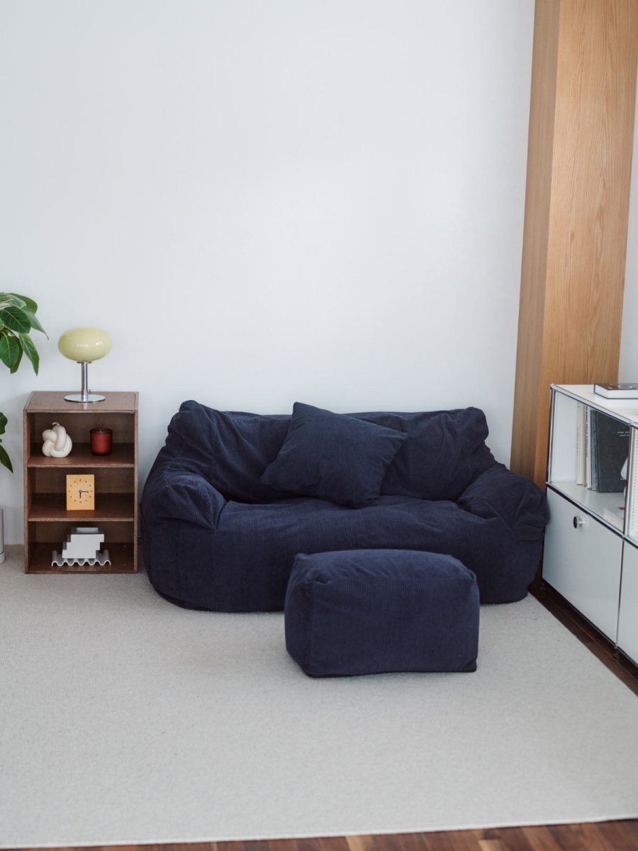 OR - 9036 - LOOSY - HUGME 2人掛けビーズソファ 付替カバー Dark Blue
