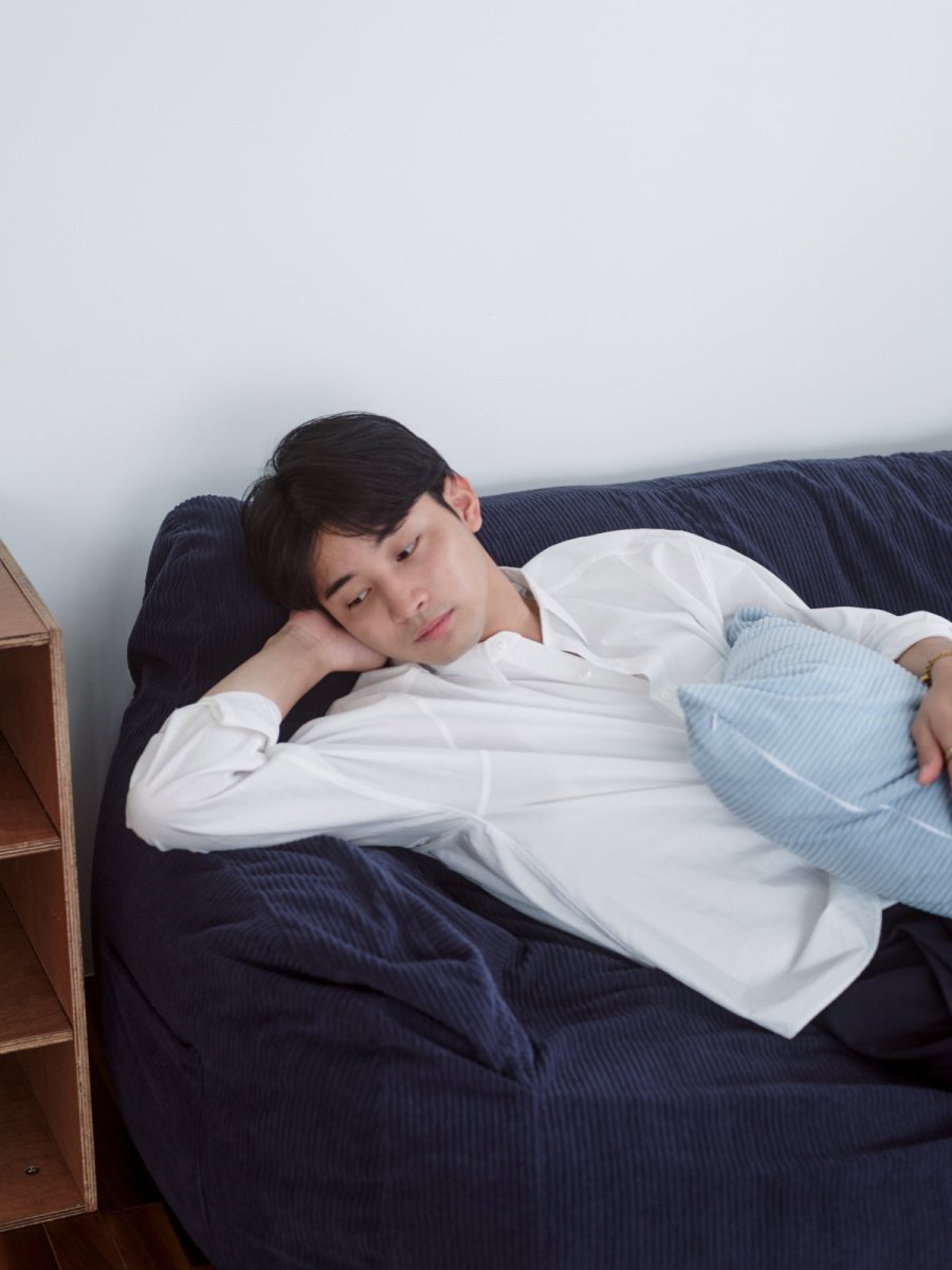 OR - 9036 - LOOSY - HUGME 2人掛けビーズソファ 付替カバー Dark Blue