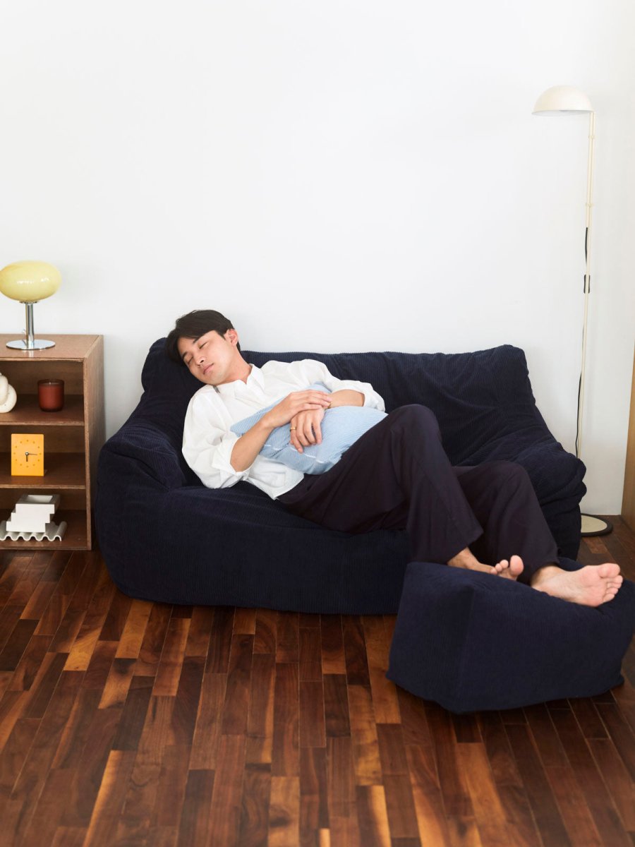 OR - 9036 - LOOSY - HUGME 2人掛けビーズソファ 付替カバー Dark Blue