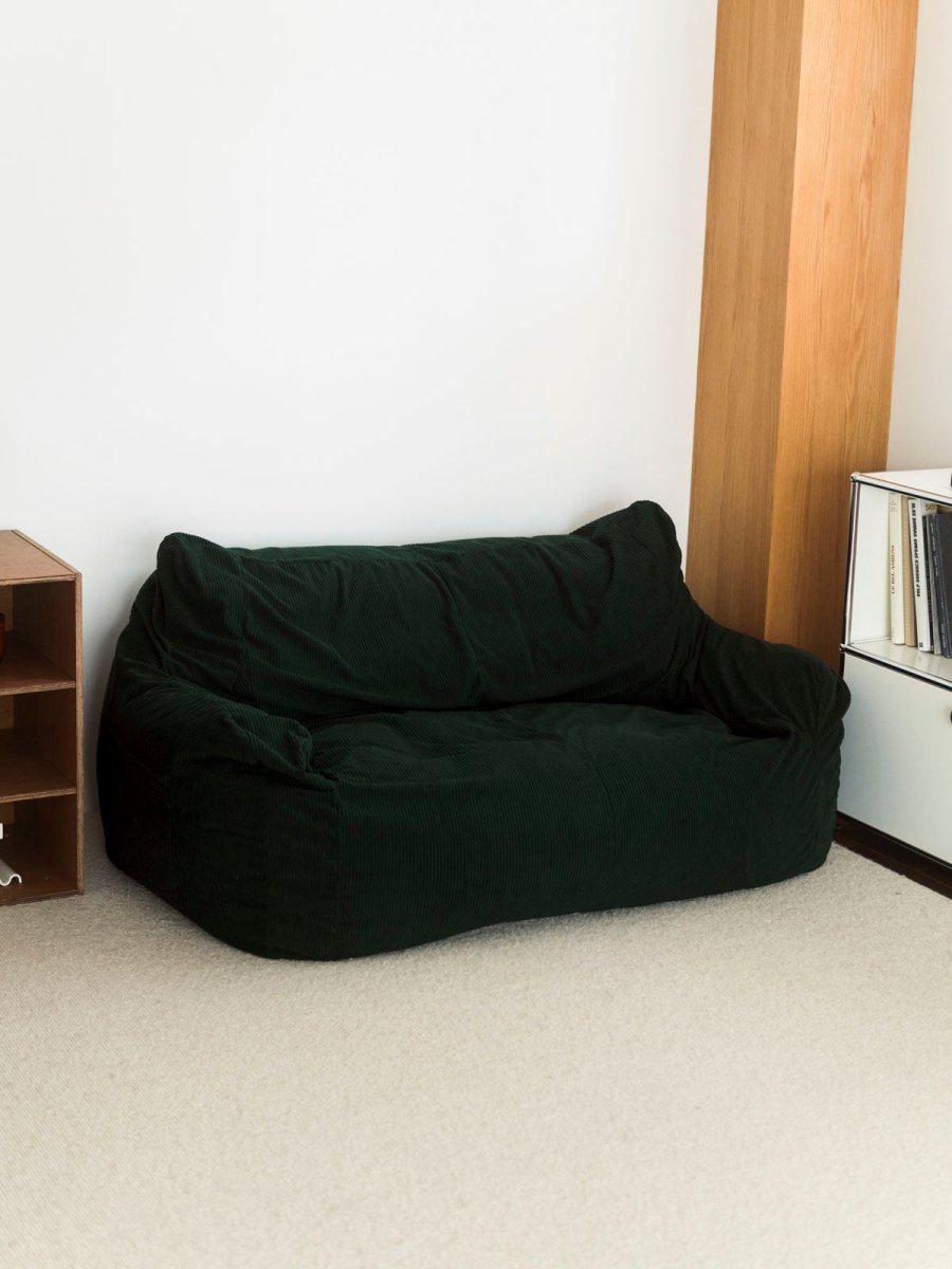 【2人掛け】loosyダークグリーン ビーズクッションソファ　カバー LOOSY 2人掛けビーズソファ 付替カバー Dark Green｜2人用ソファ ビーズクッション・クッションソファ