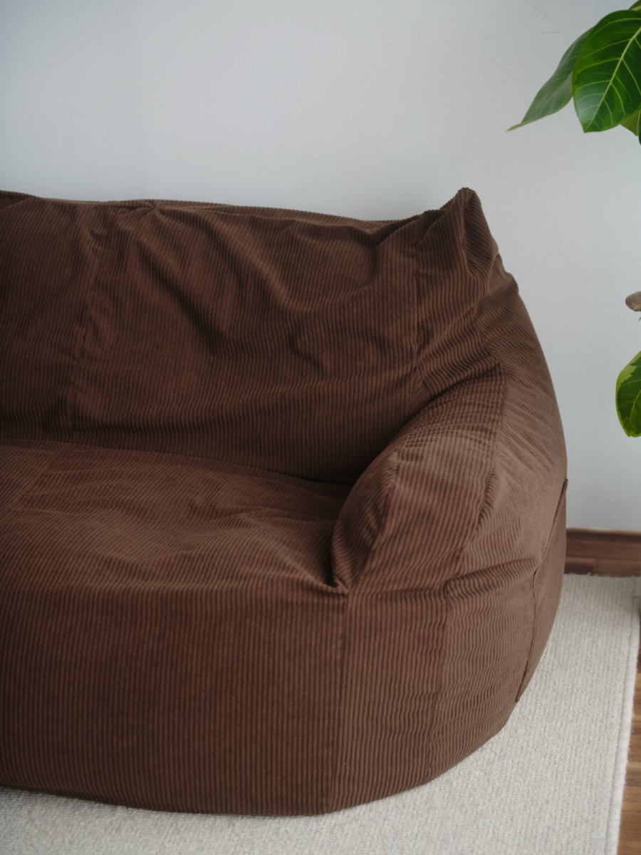 OR - 9038 - LOOSY - HUGME 2人掛けビーズソファ 付替カバー Dark Brown
