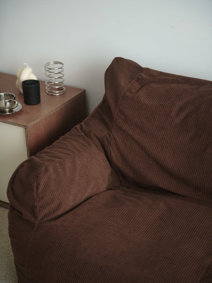 OR - 9038 - LOOSY - HUGME 2人掛けビーズソファ 付替カバー Dark Brown