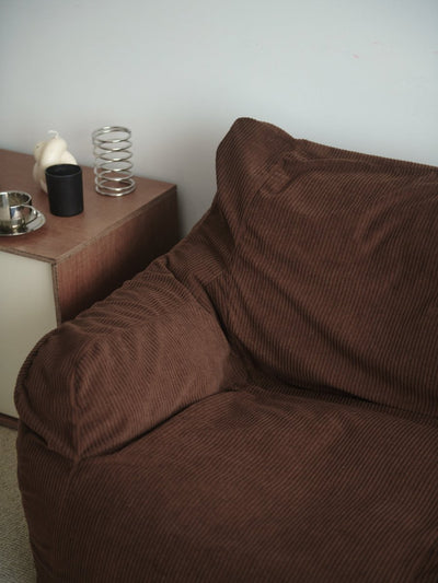 OR - 9038 - LOOSY - HUGME 2人掛けビーズソファ 付替カバー Dark Brown