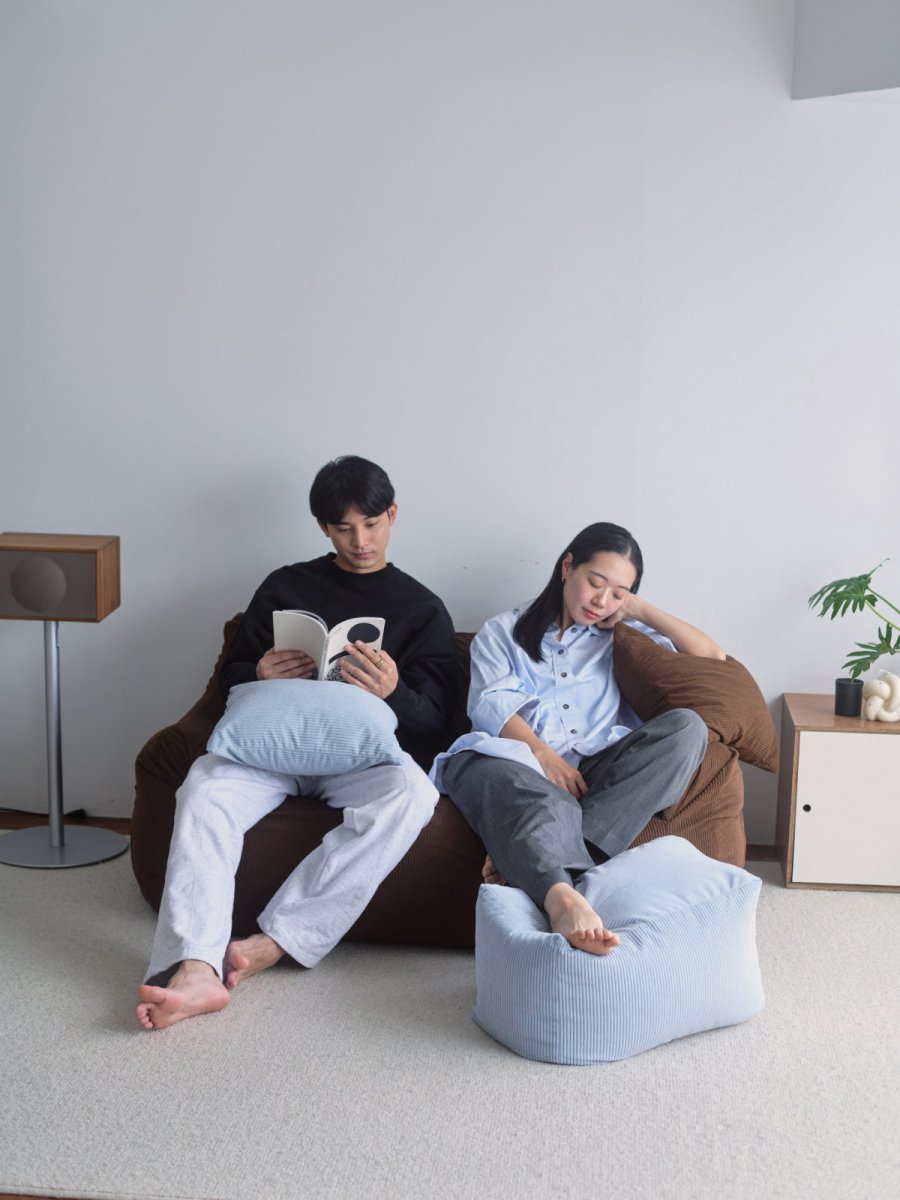 OR - 9038 - LOOSY - HUGME 2人掛けビーズソファ 付替カバー Dark Brown