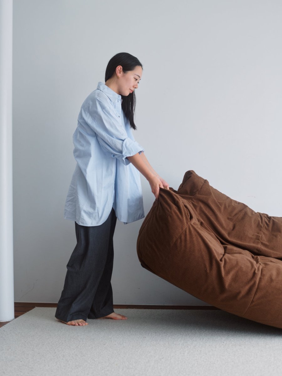 OR - 9038 - LOOSY - HUGME 2人掛けビーズソファ 付替カバー Dark Brown
