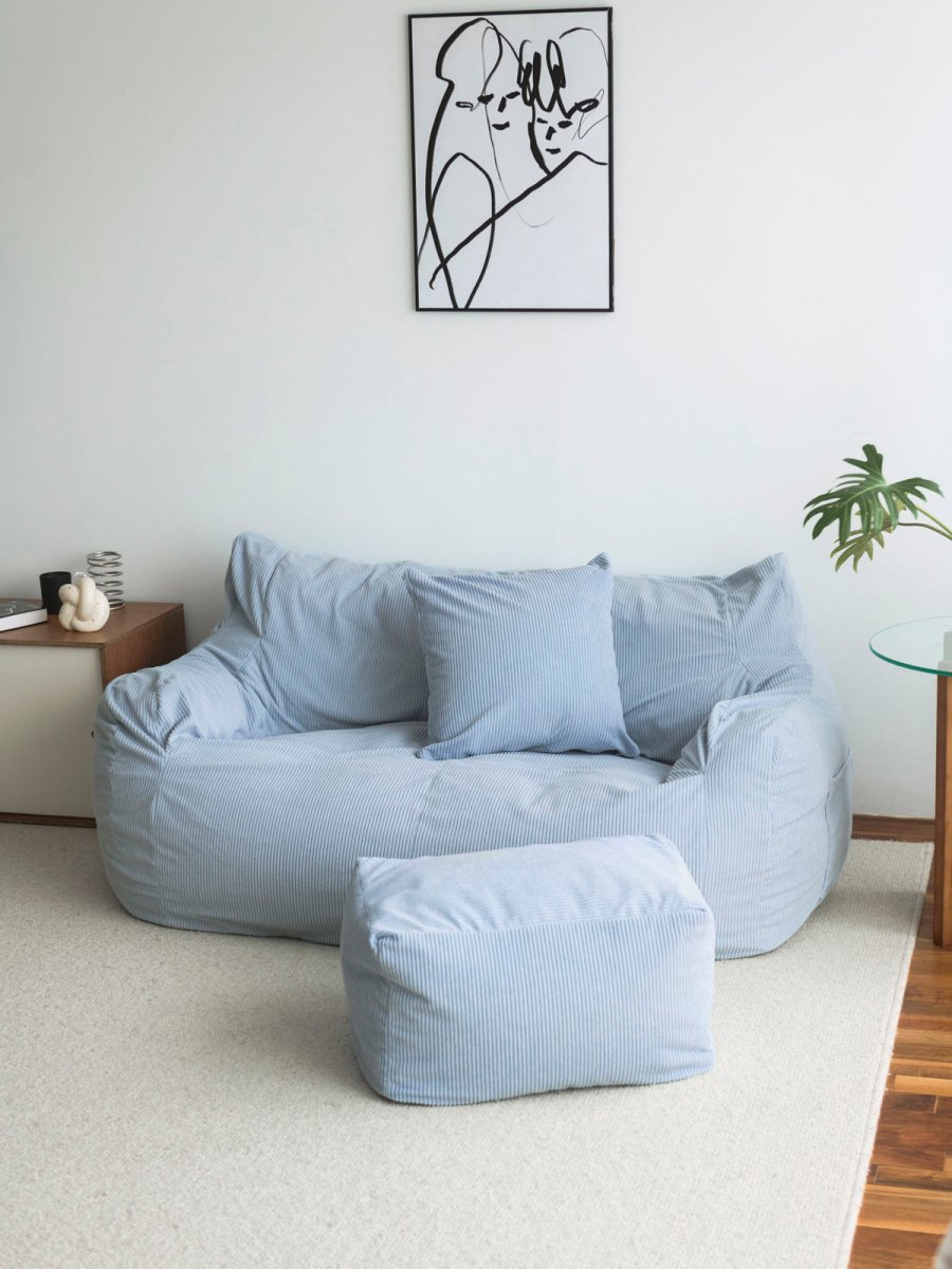 OR - 9040 - LOOSY - HUGME ビーズオットマン 付替カバー Powder Blue