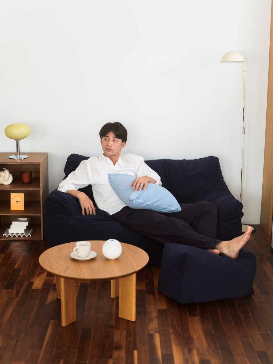 OR - 9041 - LOOSY - HUGME ビーズオットマン 付替カバー Dark Blue