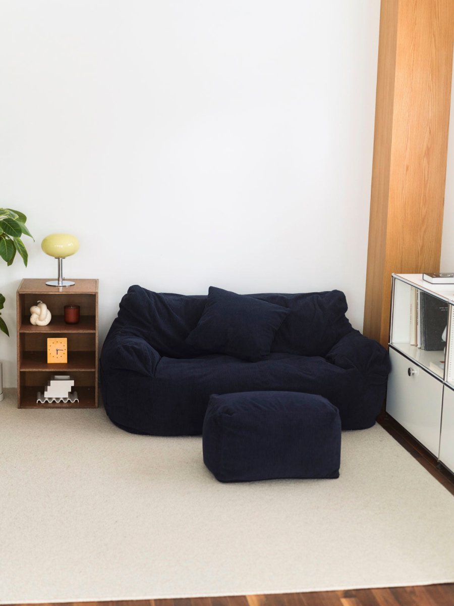 OR - 9041 - LOOSY - HUGME ビーズオットマン 付替カバー Dark Blue