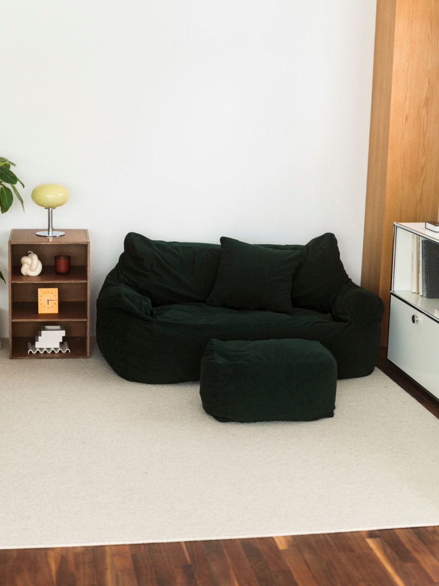 OR - 9042 - LOOSY - HUGME ビーズオットマン 付替カバー Dark Green