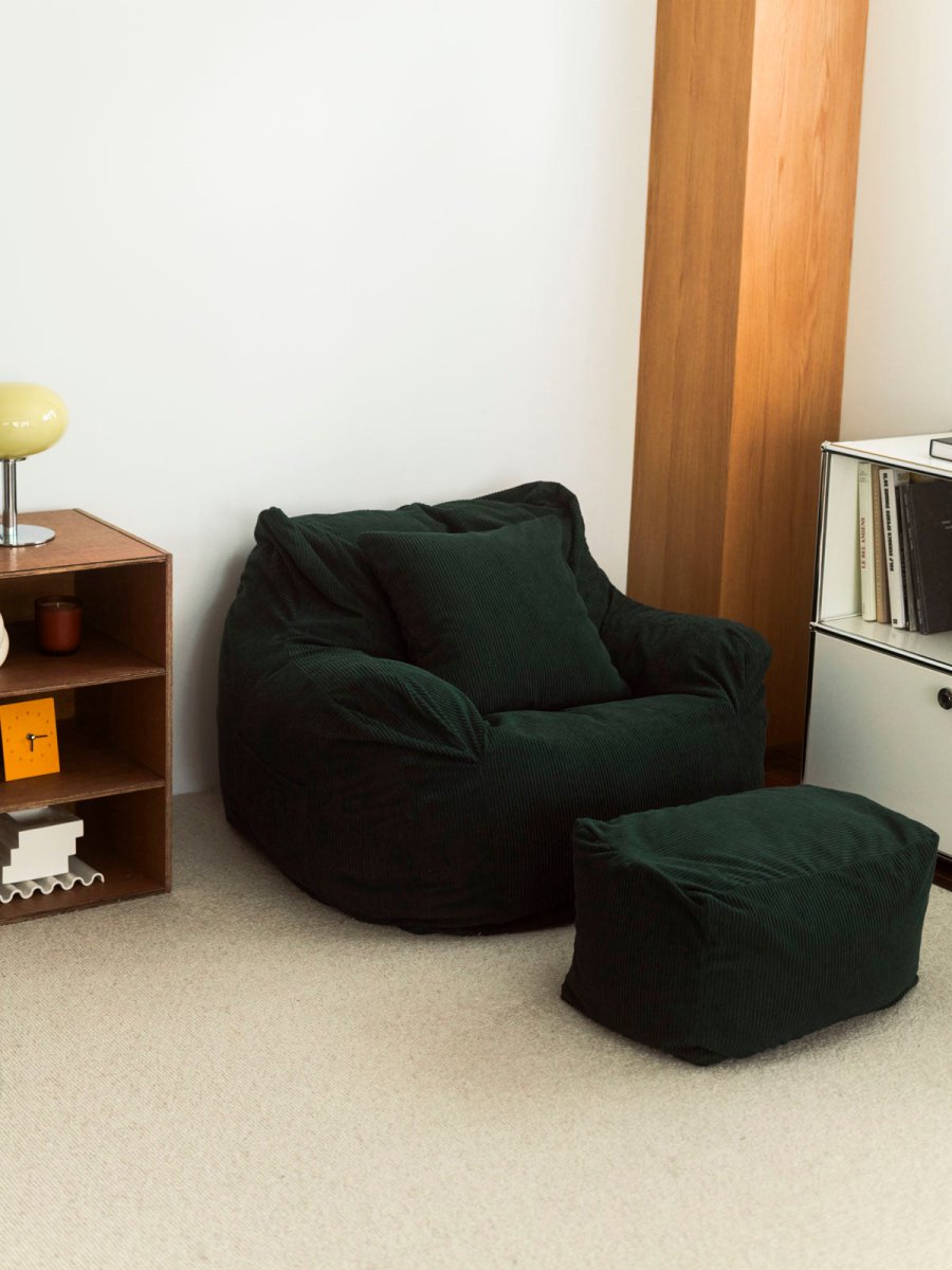 OR - 9042 - LOOSY - HUGME ビーズオットマン 付替カバー Dark Green