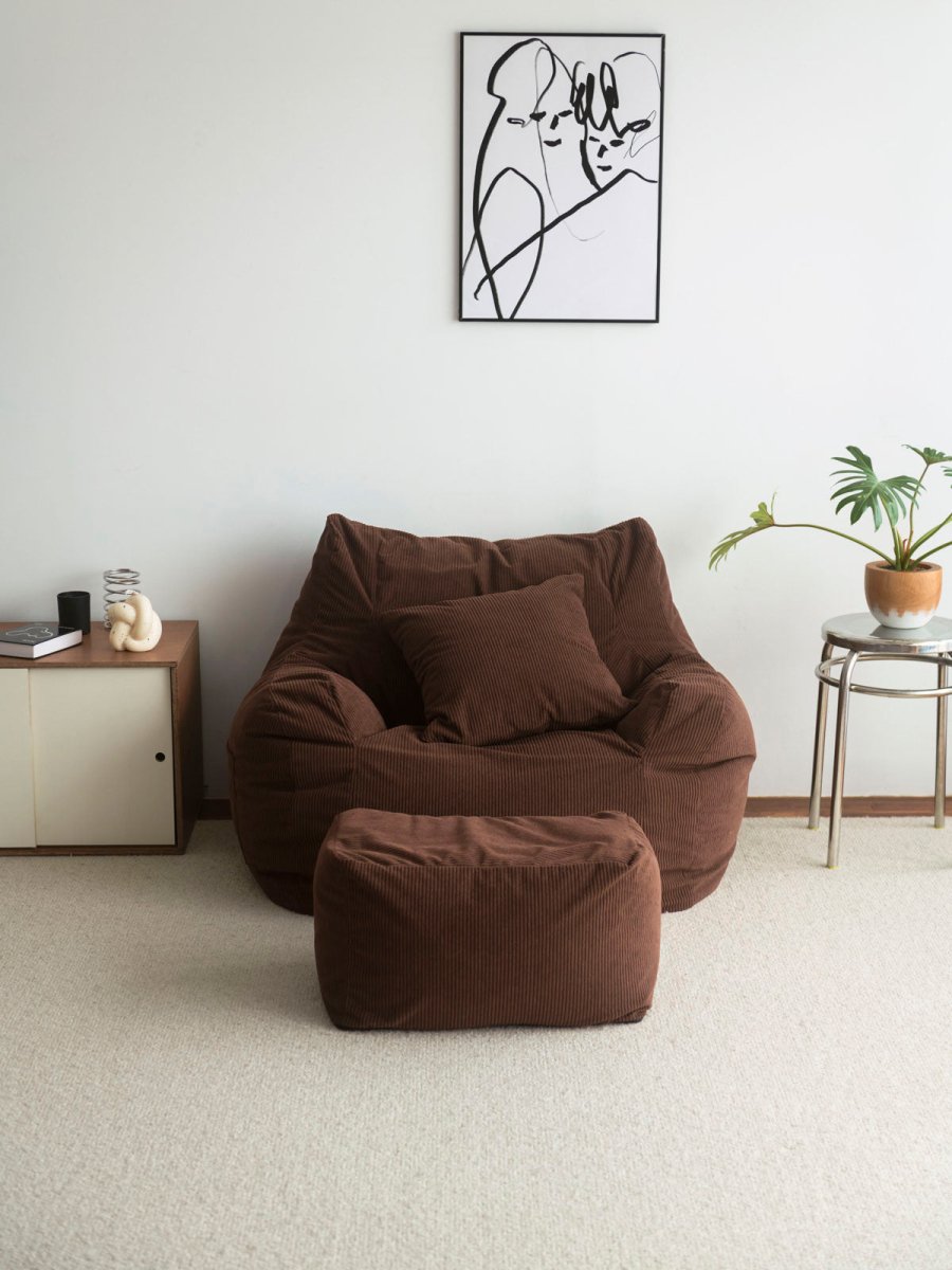 OR - 9043 - LOOSY - HUGME ビーズオットマン 付替カバー Dark Brown