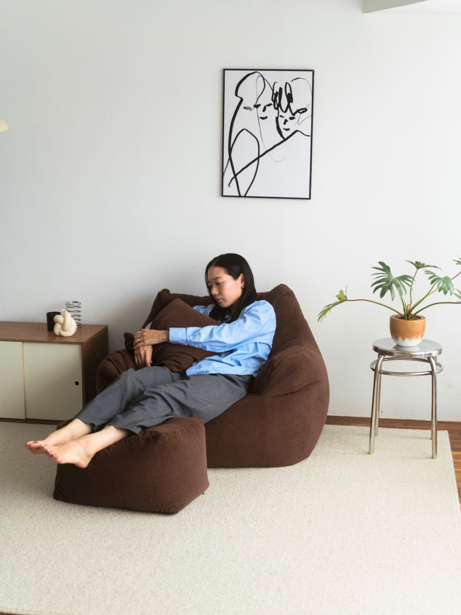 LOOSY ビーズオットマン 付替カバー Dark Brown｜スツール おしゃれ