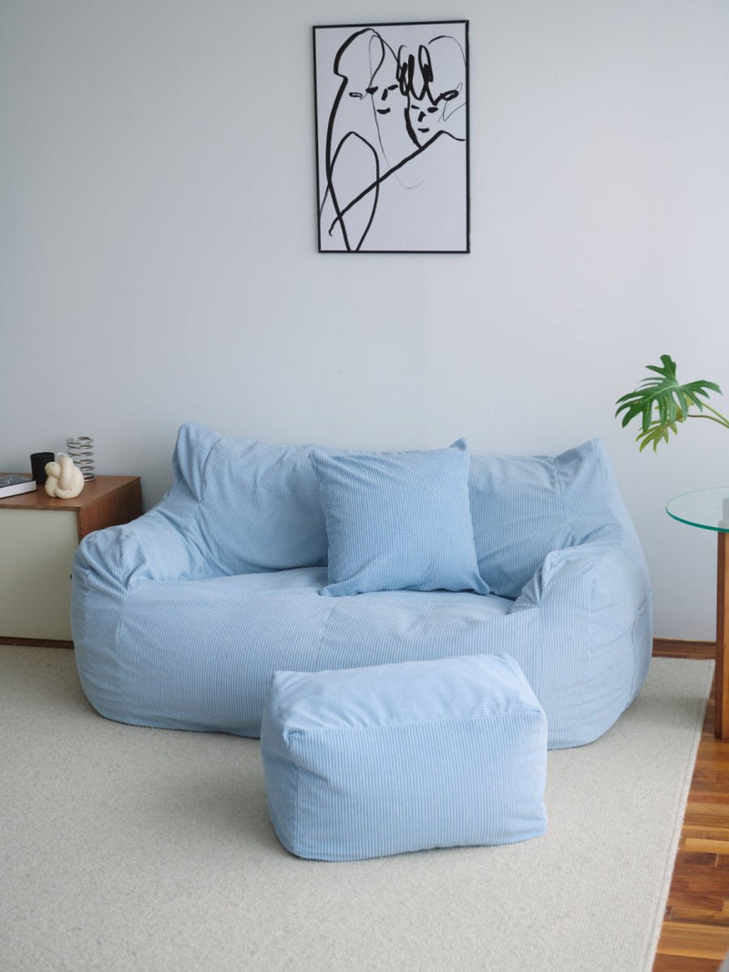 OR - 9101 - LOOSY - HUGME 2人掛けビーズソファ Powder Blue