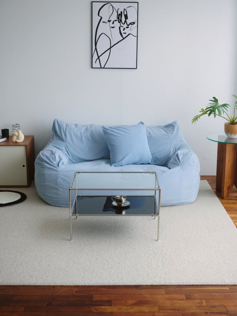 OR - 9101 - LOOSY - HUGME 2人掛けビーズソファ Powder Blue
