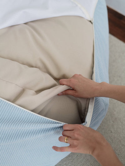 OR - 9101 - LOOSY - HUGME 2人掛けビーズソファ Powder Blue