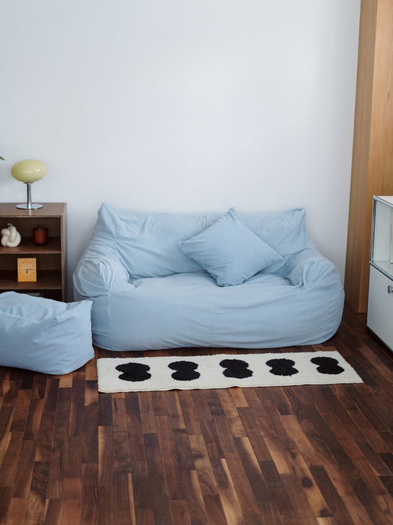 OR - 9101 - LOOSY - HUGME 2人掛けビーズソファ Powder Blue
