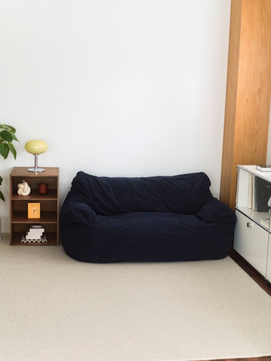 LOOSY2人掛けビーズソファ Dark Blue｜2人用ソファ おしゃれ