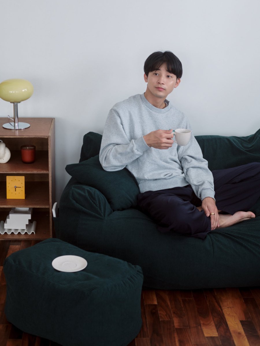 LOOSY 2人掛けビーズソファ Dark Green｜2人用ソファ おしゃれ