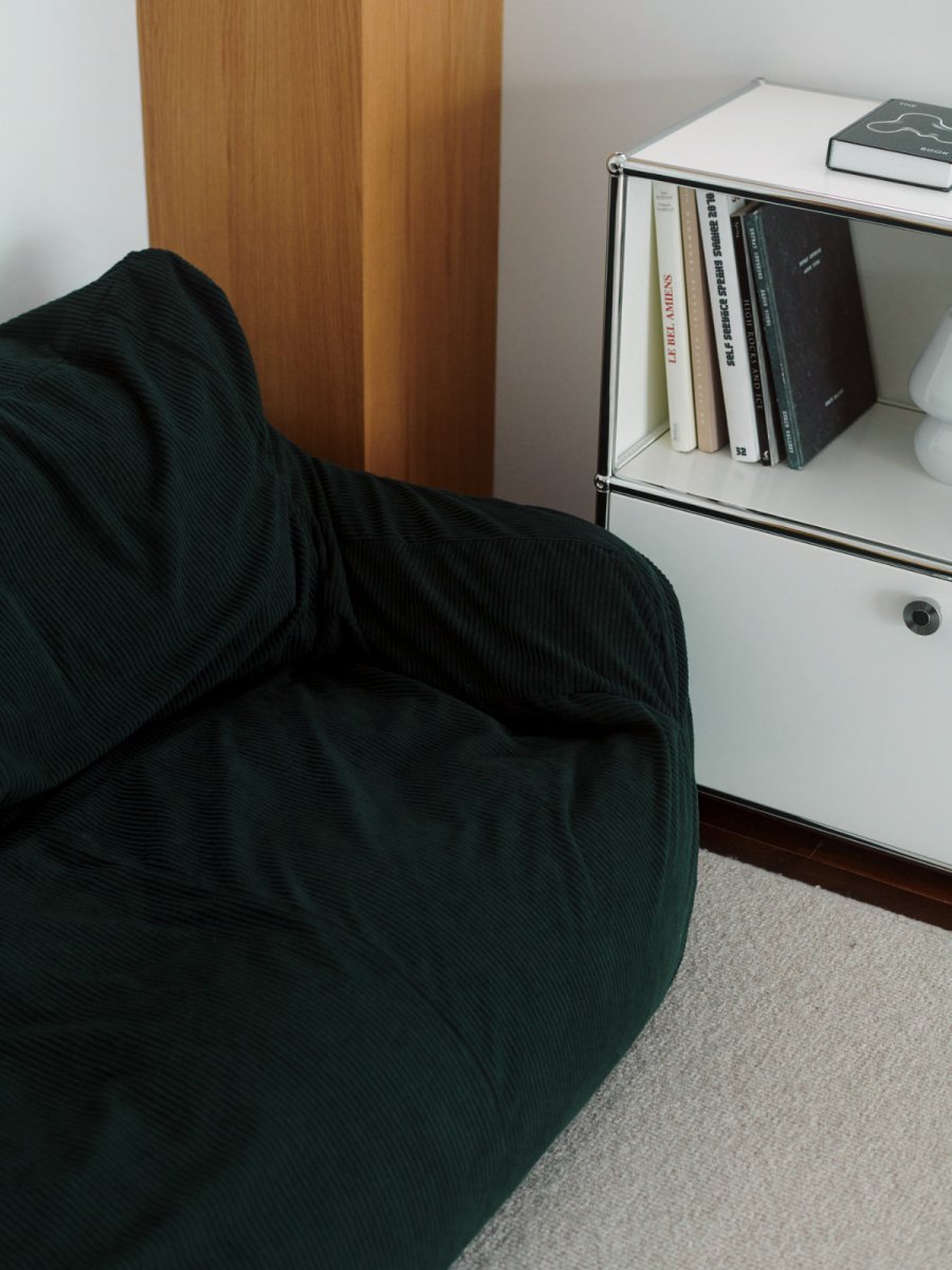 HUGME 2人掛けビーズソファ Dark Green｜2人用ソファ おしゃれ